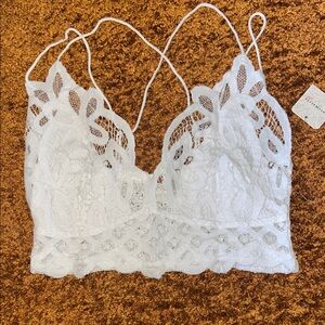 Free People White Lace Crop Top